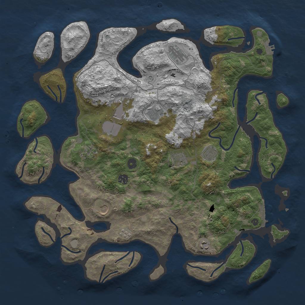 Rust Map: Procedural Map, Size: 4500, Seed: 3216542, 18 Monuments