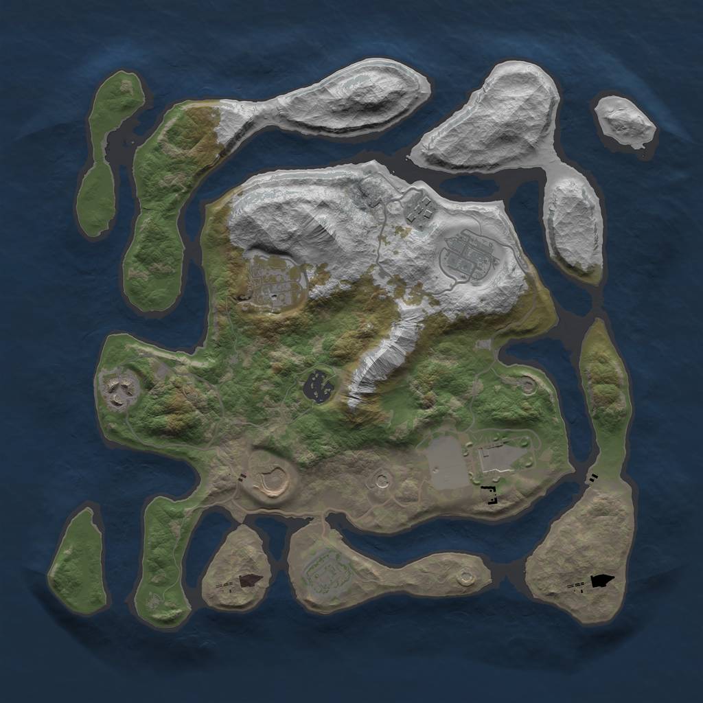 Rust Map: Barren, Size: 3500, Seed: 1766170390, 11 Monuments