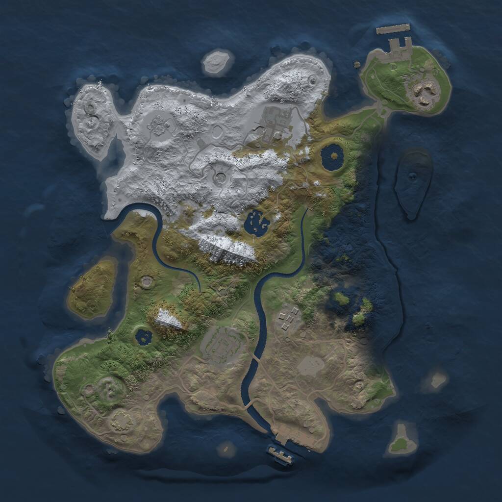 Rust Map: Procedural Map, Size: 3000, Seed: 907913, 11 Monuments