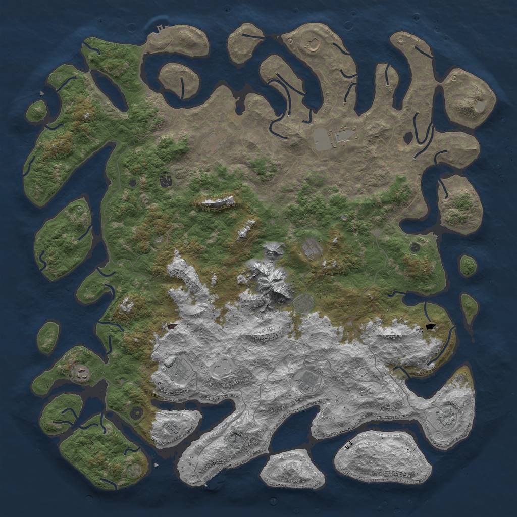 Rust Map: Procedural Map, Size: 6000, Seed: 69844, 19 Monuments