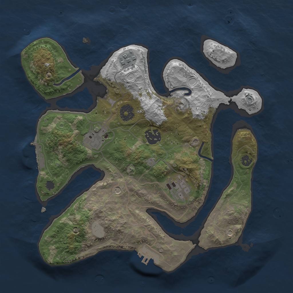 Rust Map: Procedural Map, Size: 2800, Seed: 34595, 12 Monuments