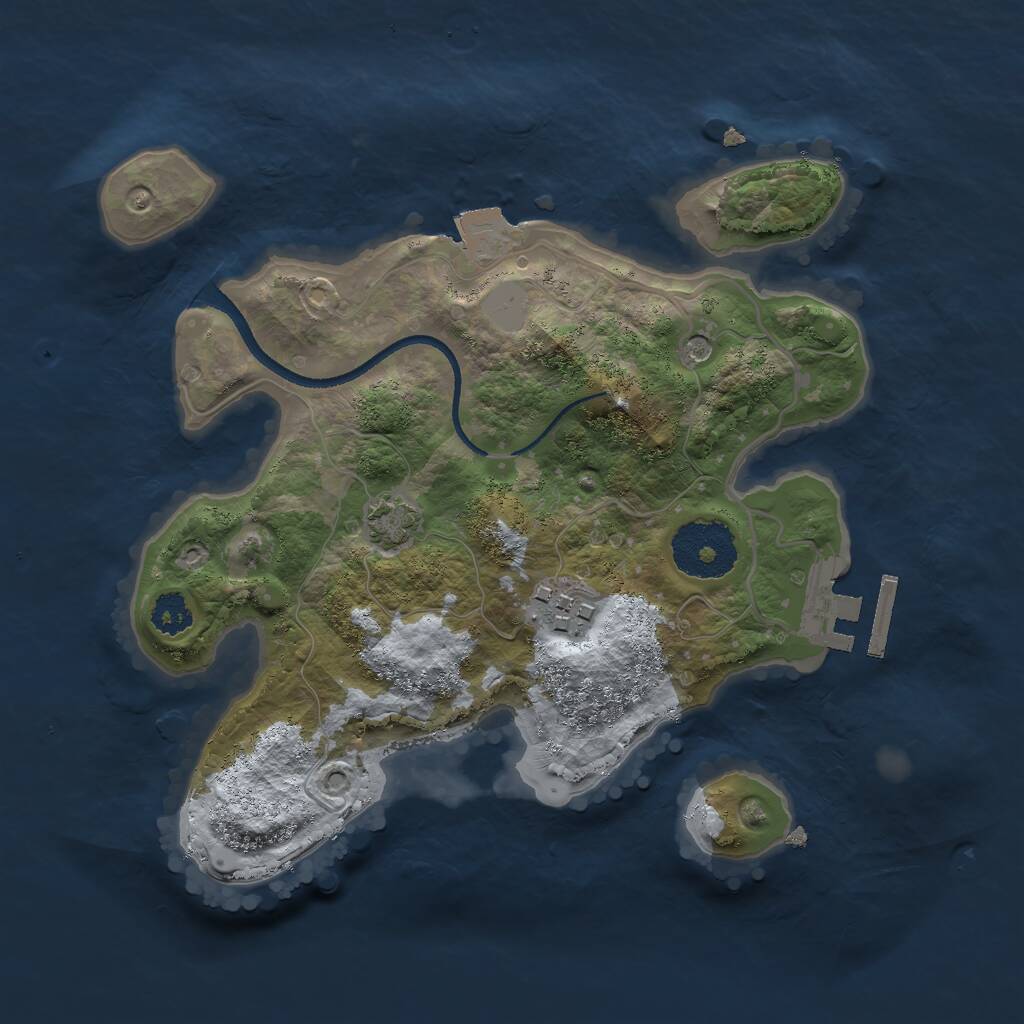Rust Map: Procedural Map, Size: 2500, Seed: 727732946, 5 Monuments