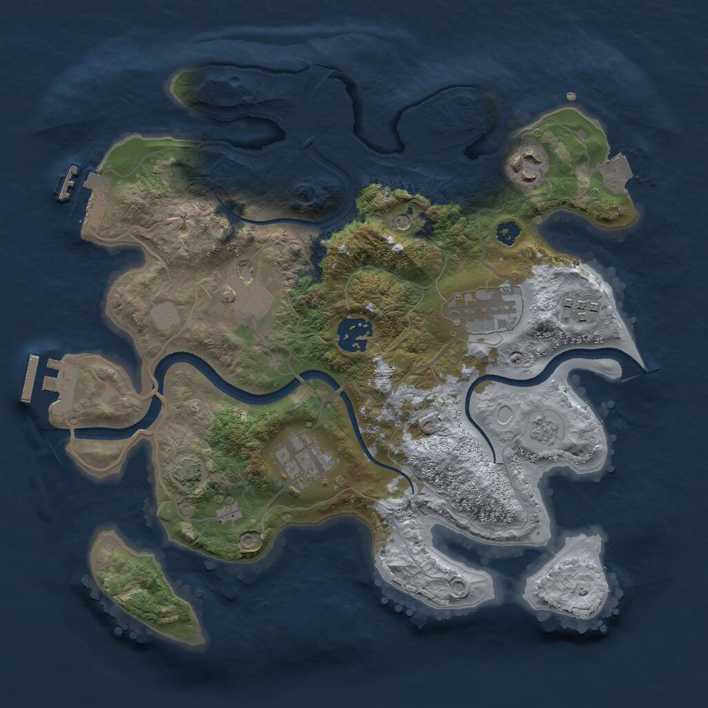 Rust Map: Procedural Map, Size: 3000, Seed: 26262662, 12 Monuments