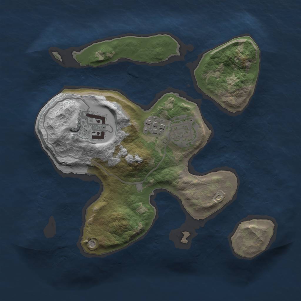 Rust Map: Barren, Size: 2300, Seed: 582, 5 Monuments