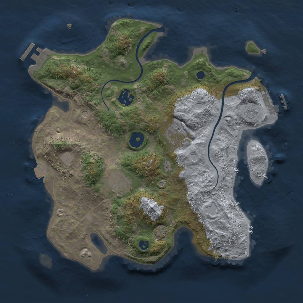 Rust Map: Procedural Map, Size: 3000, Seed: 132069, 9 Monuments