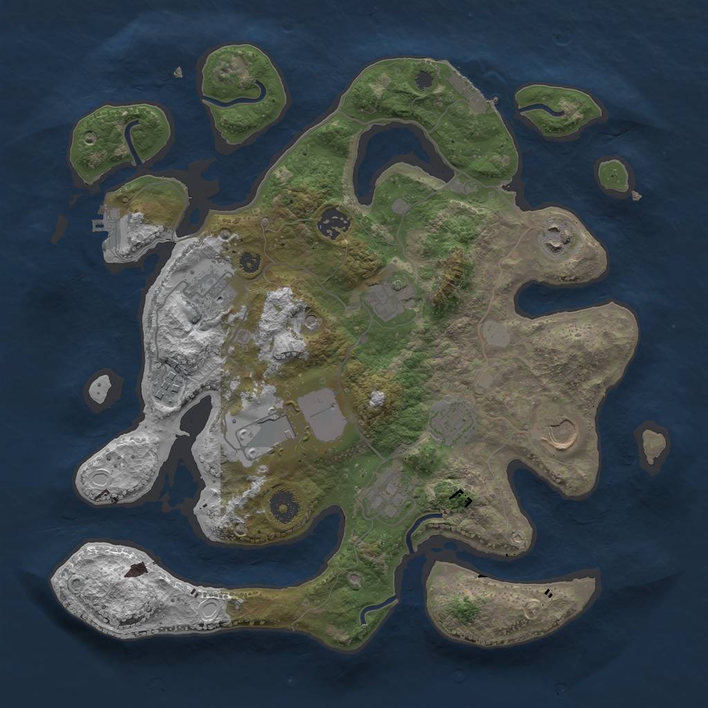 Rust Map: Procedural Map, Size: 3500, Seed: 20211208, 17 Monuments