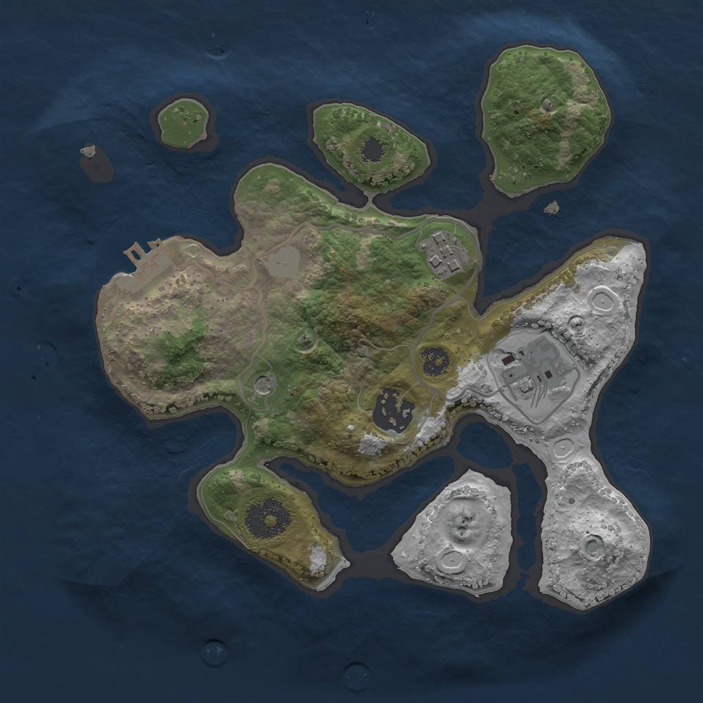 Rust Map: Procedural Map, Size: 2500, Seed: 1701769063, 10 Monuments