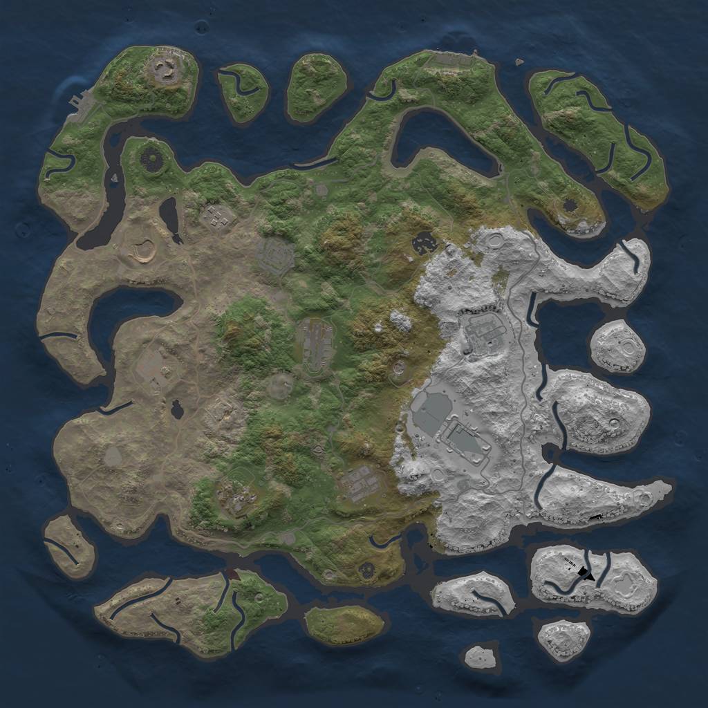 Rust Map: Procedural Map, Size: 4500, Seed: 807652355, 19 Monuments