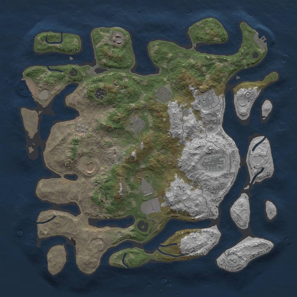 Rust Map: Procedural Map, Size: 4000, Seed: 4216317, 17 Monuments