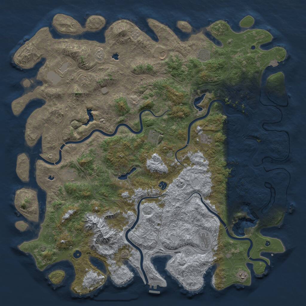 Rust Map: Procedural Map, Size: 5750, Seed: 666, 17 Monuments