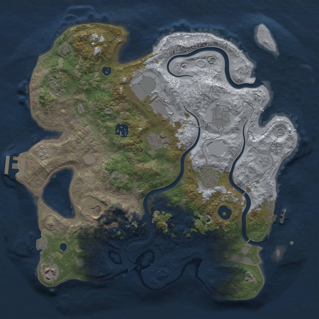 Rust Map: Procedural Map, Size: 3500, Seed: 879613, 15 Monuments