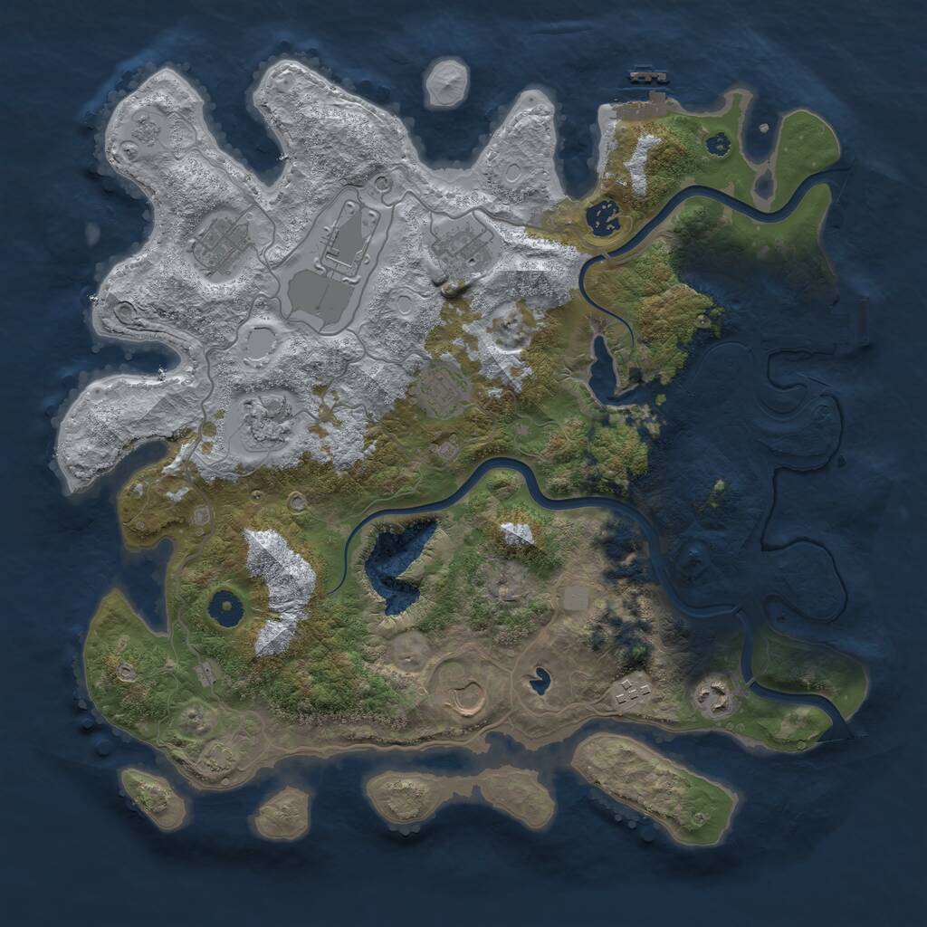Rust Map: Procedural Map, Size: 4000, Seed: 1191890988, 15 Monuments