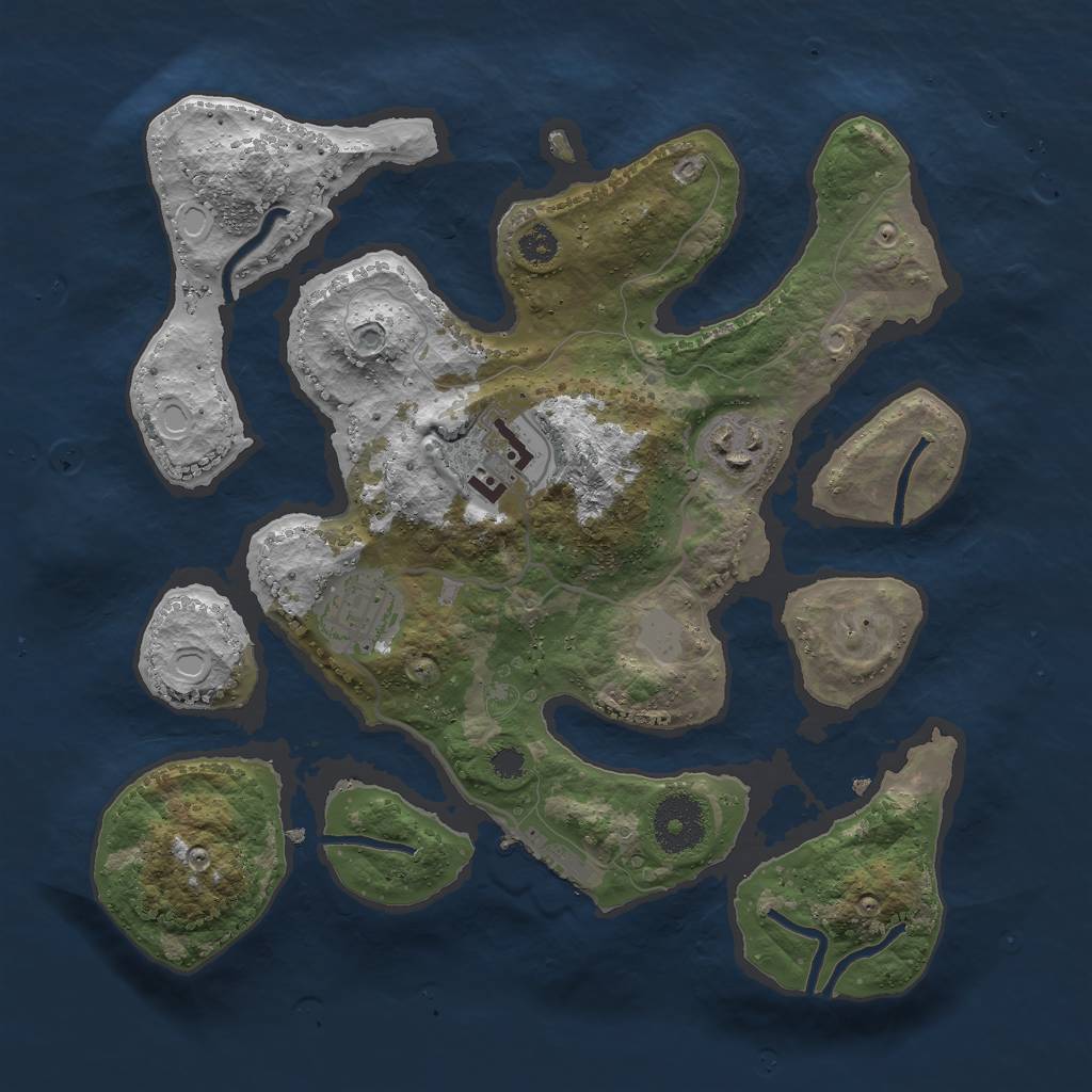 Rust Map: Procedural Map, Size: 3000, Seed: 995481435, 9 Monuments