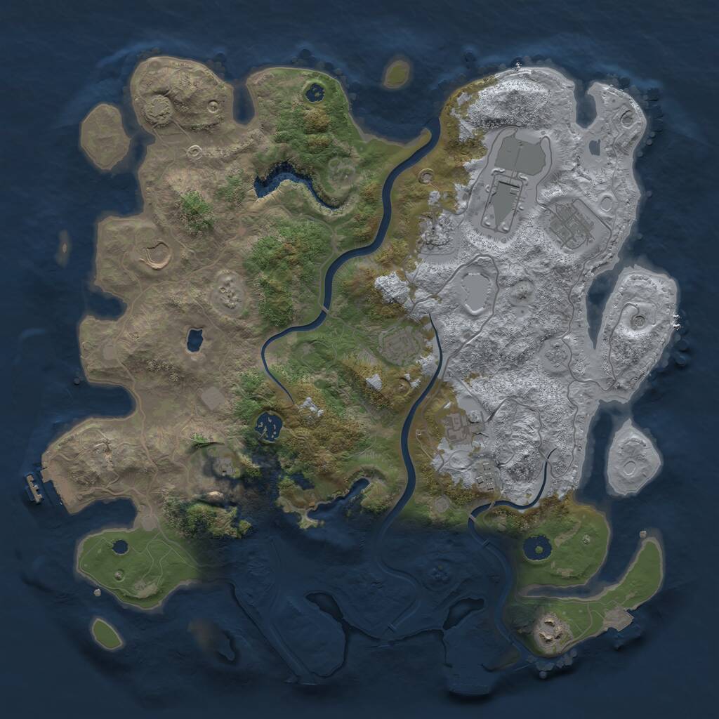 Rust Map: Procedural Map, Size: 4000, Seed: 1258641900, 16 Monuments
