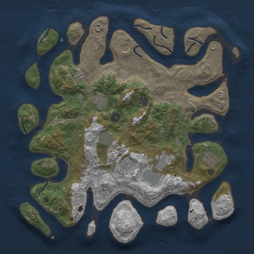 Rust Map: Procedural Map, Size: 4000, Seed: 1615333404, 15 Monuments