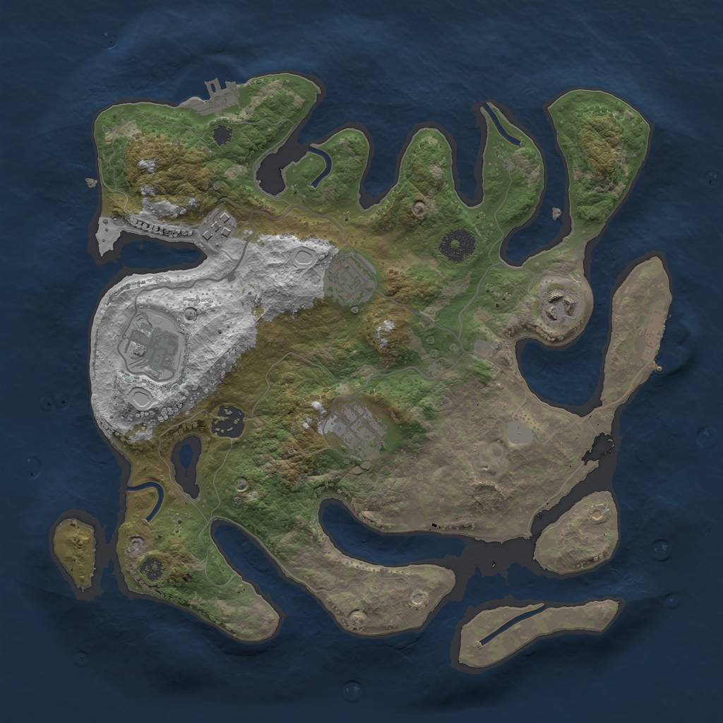 Rust Map: Procedural Map, Size: 3250, Seed: 98082783, 13 Monuments