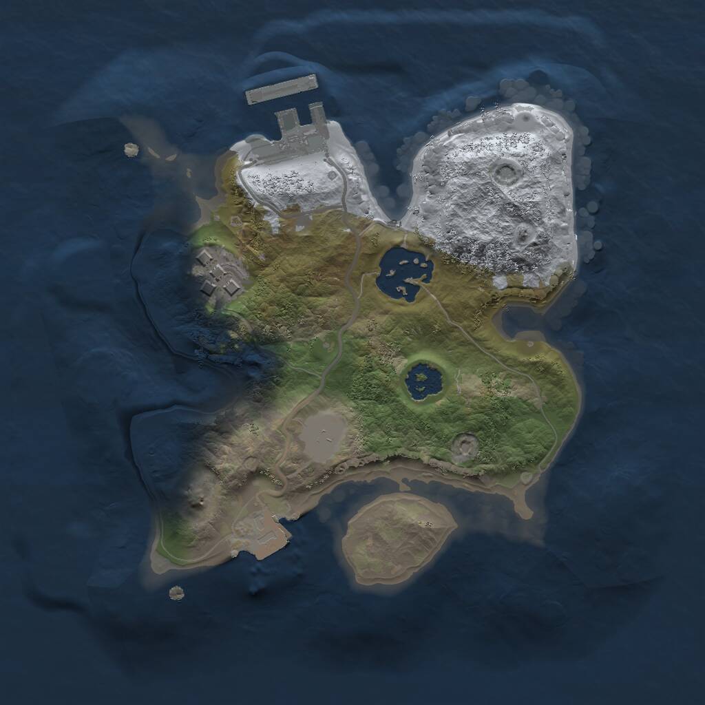 Rust Map: Procedural Map, Size: 1970, Seed: 13825, 4 Monuments