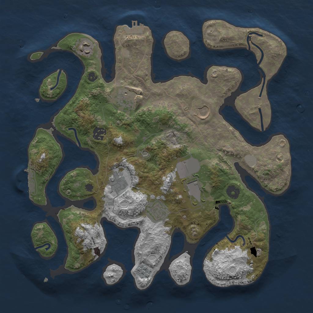 Rust Map: Procedural Map, Size: 3500, Seed: 29112026, 16 Monuments