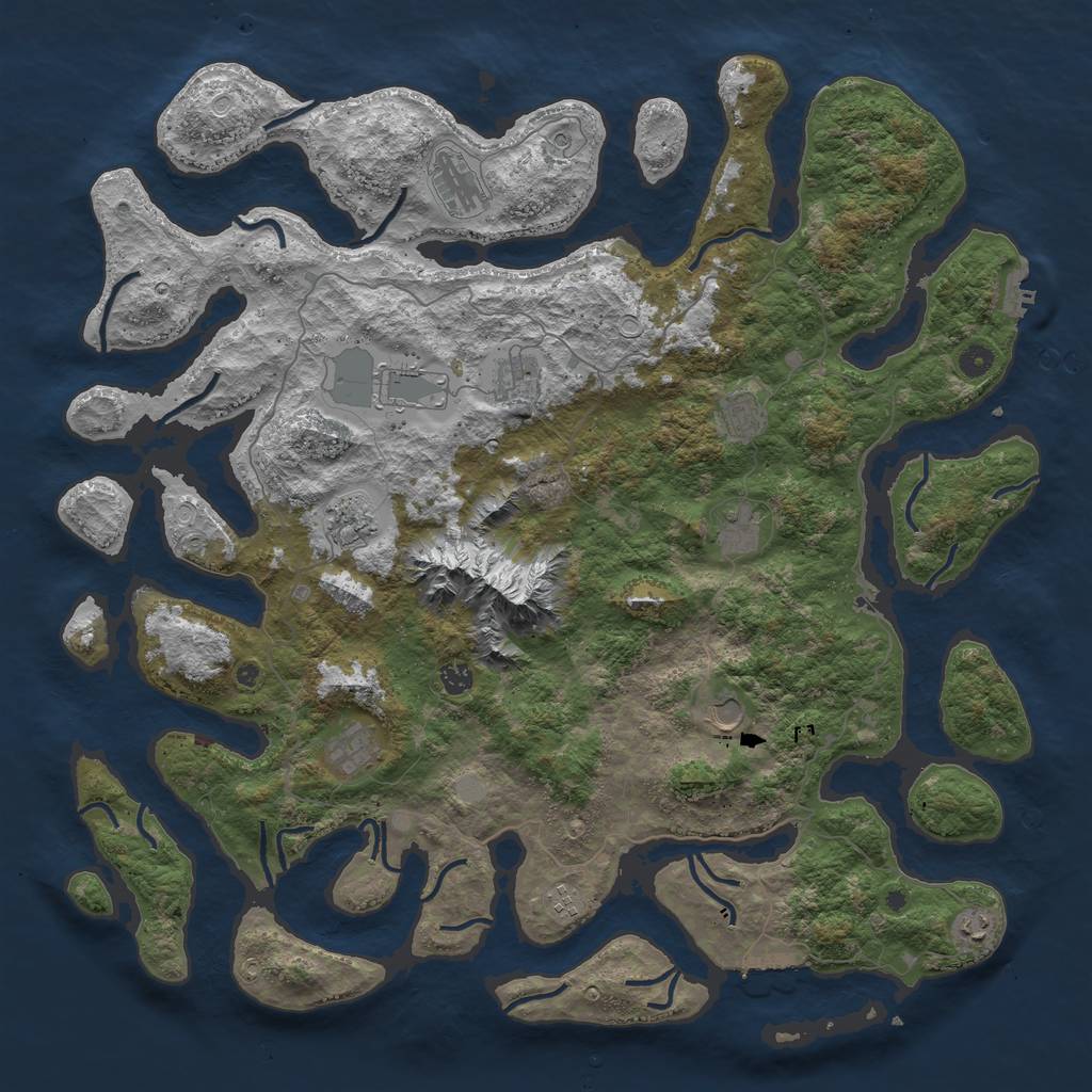 Rust Map: Procedural Map, Size: 5000, Seed: 2122021, 19 Monuments