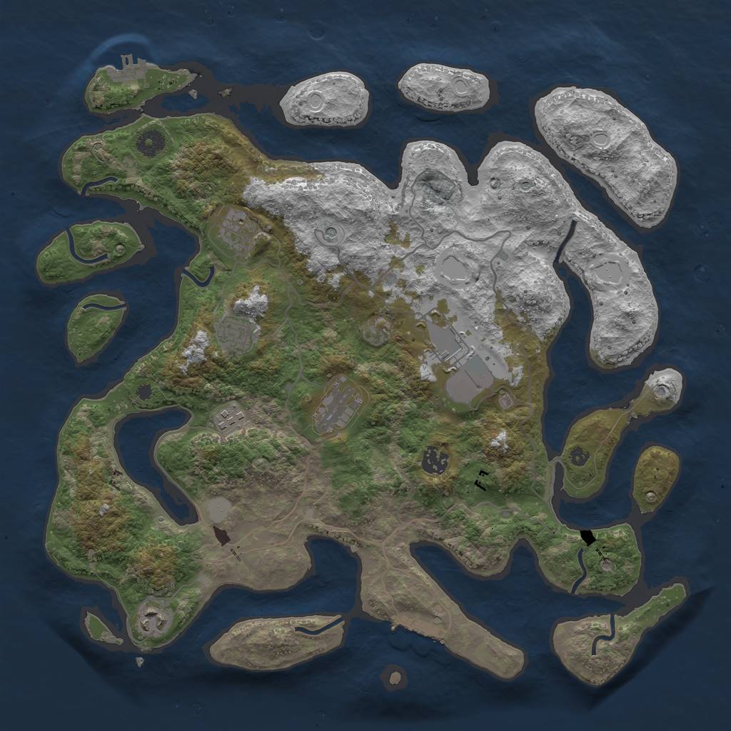 Rust Map: Procedural Map, Size: 4000, Seed: 89436871, 15 Monuments