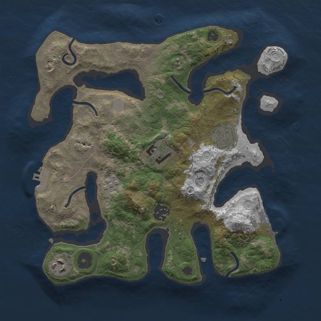 Rust Map: Procedural Map, Size: 3000, Seed: 1082680789, 13 Monuments