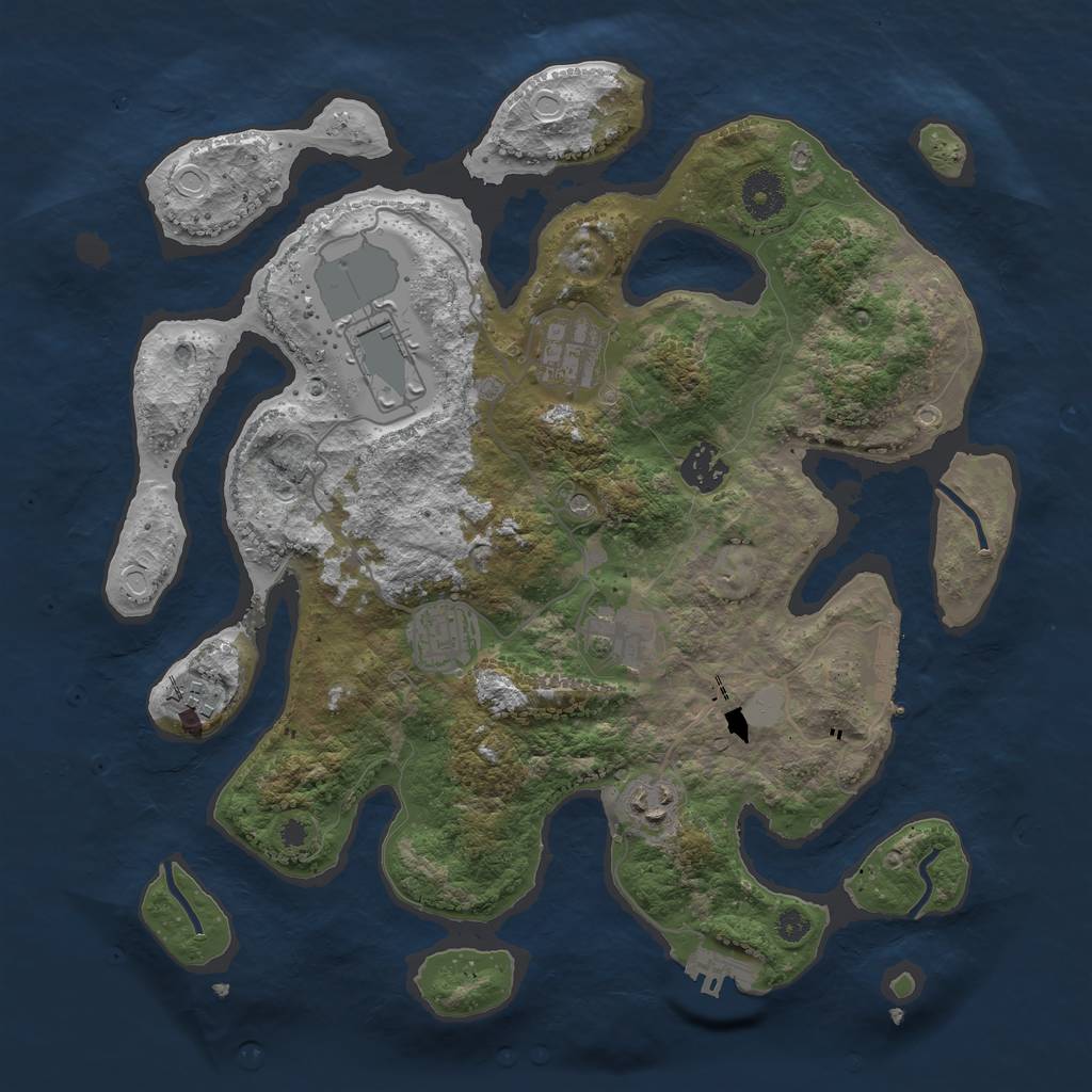 Rust Map: Procedural Map, Size: 3550, Seed: 986168, 15 Monuments
