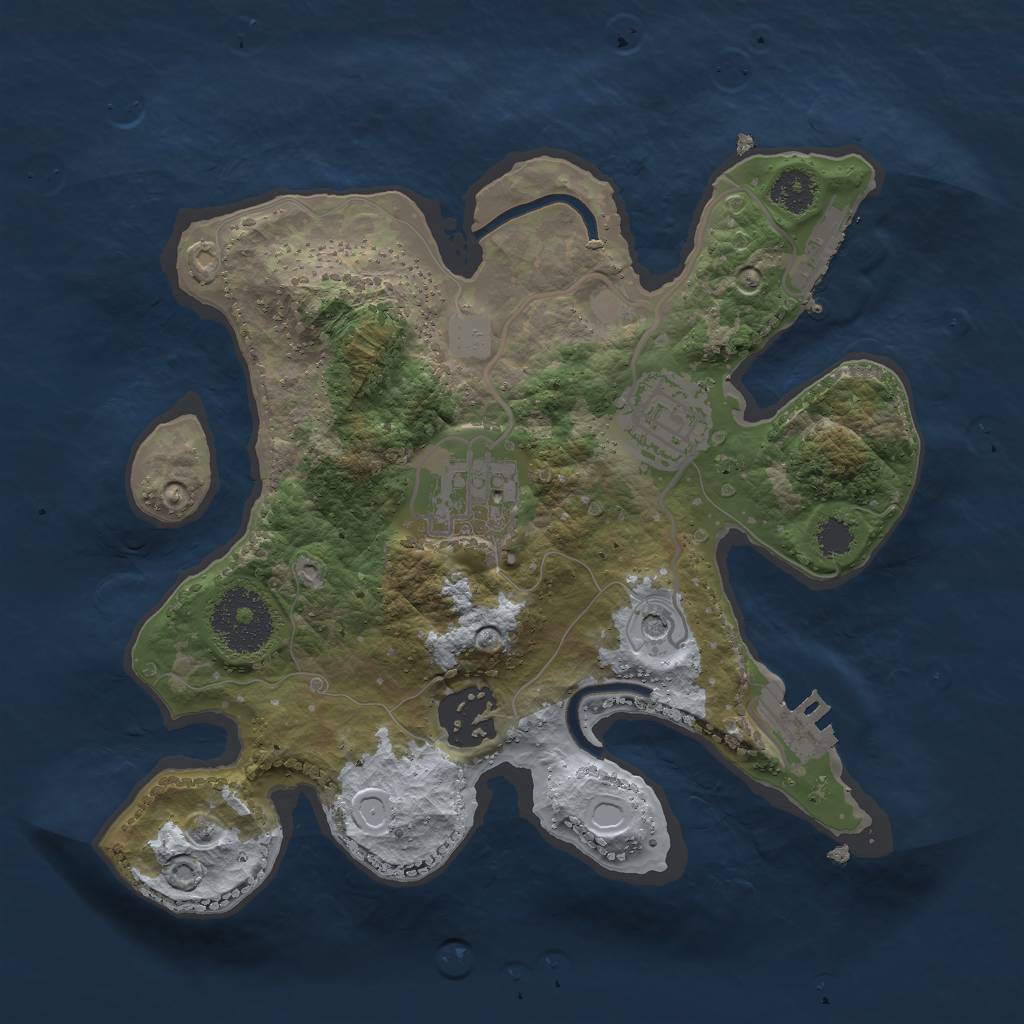 Rust Map: Procedural Map, Size: 2500, Seed: 30, 9 Monuments