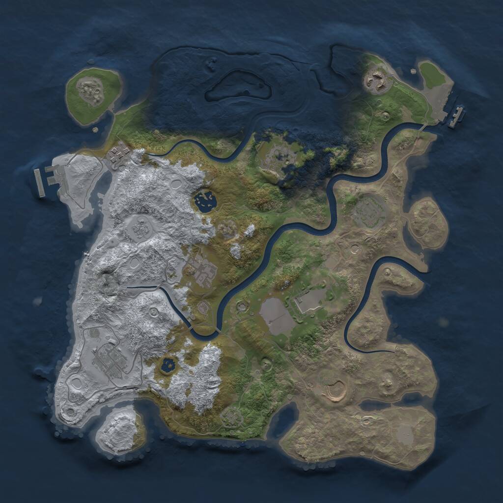 Rust Map: Procedural Map, Size: 3550, Seed: 337408, 15 Monuments