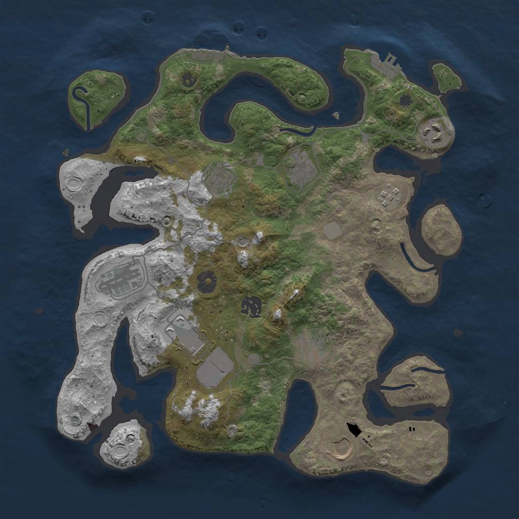 Rust Map: Procedural Map, Size: 3550, Seed: 337408, 17 Monuments