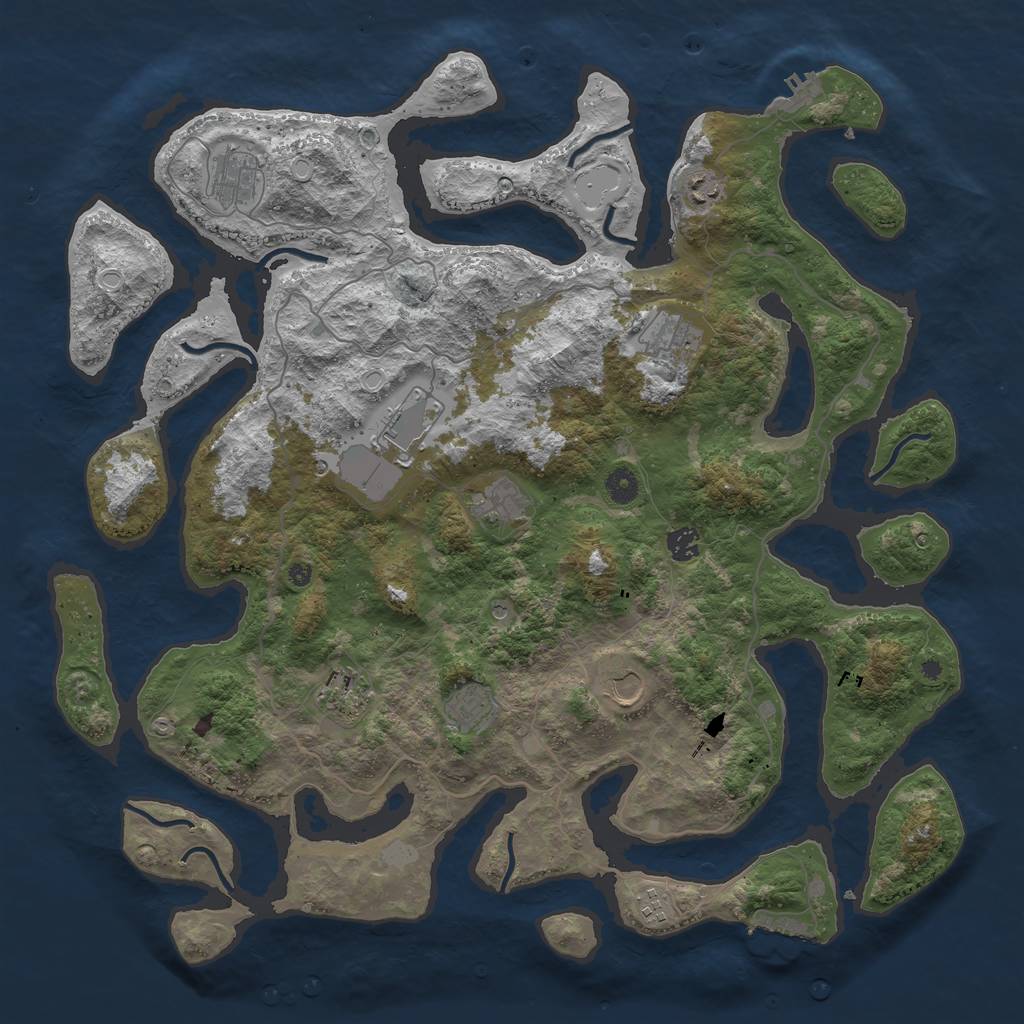 Rust Map: Procedural Map, Size: 4500, Seed: 284688677, 18 Monuments