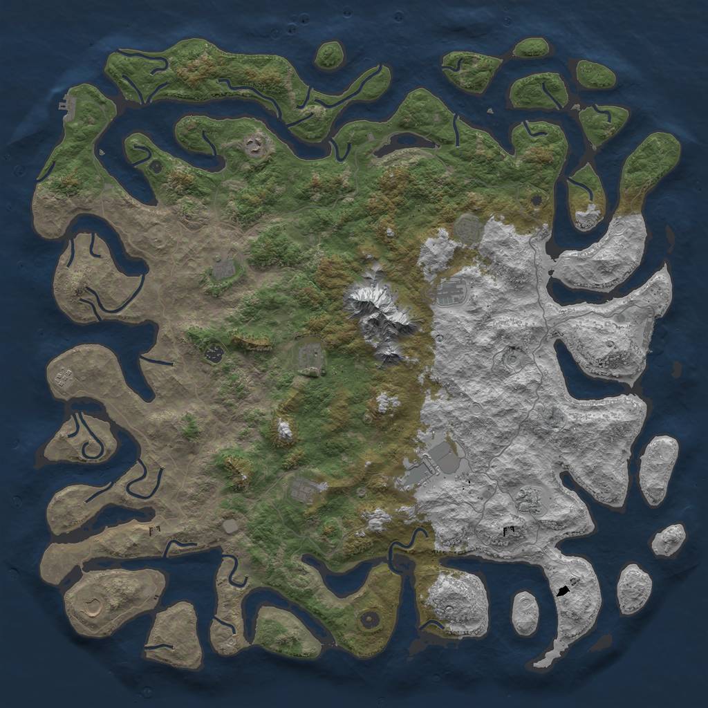 Rust Map: Procedural Map, Size: 5880, Seed: 721821325, 19 Monuments