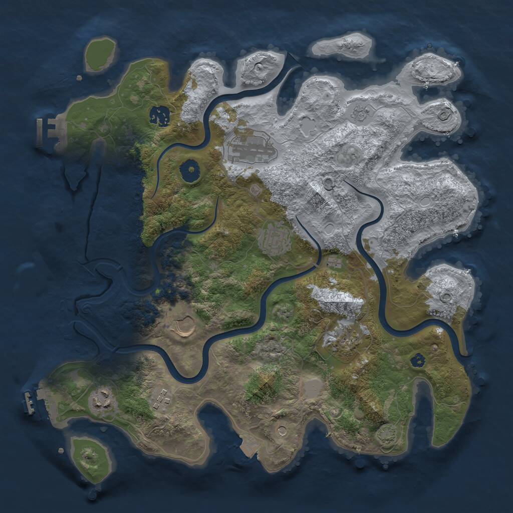 Rust Map: Procedural Map, Size: 3600, Seed: 1635828847, 13 Monuments