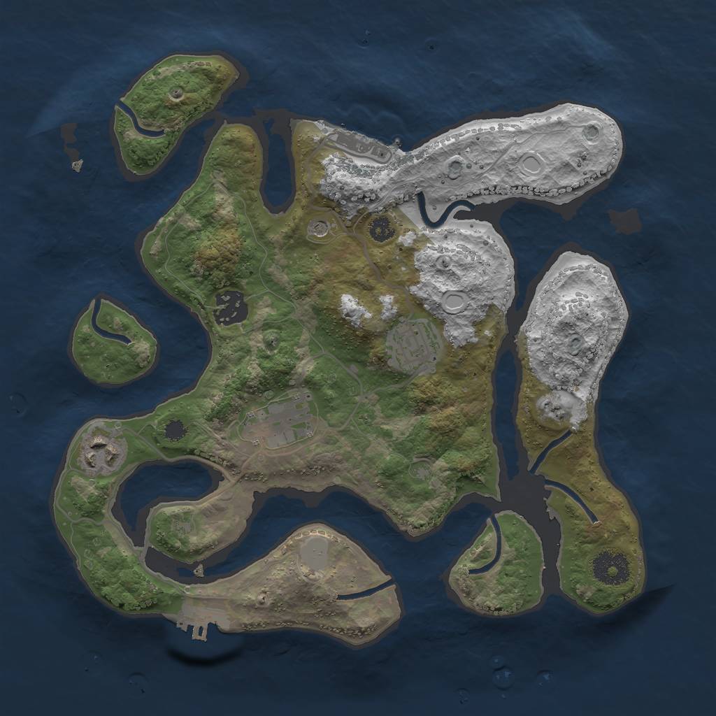 Rust Map: Procedural Map, Size: 3000, Seed: 827629089, 12 Monuments