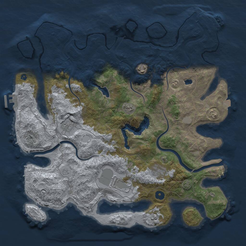 Rust Map: Procedural Map, Size: 4000, Seed: 902050, 10 Monuments