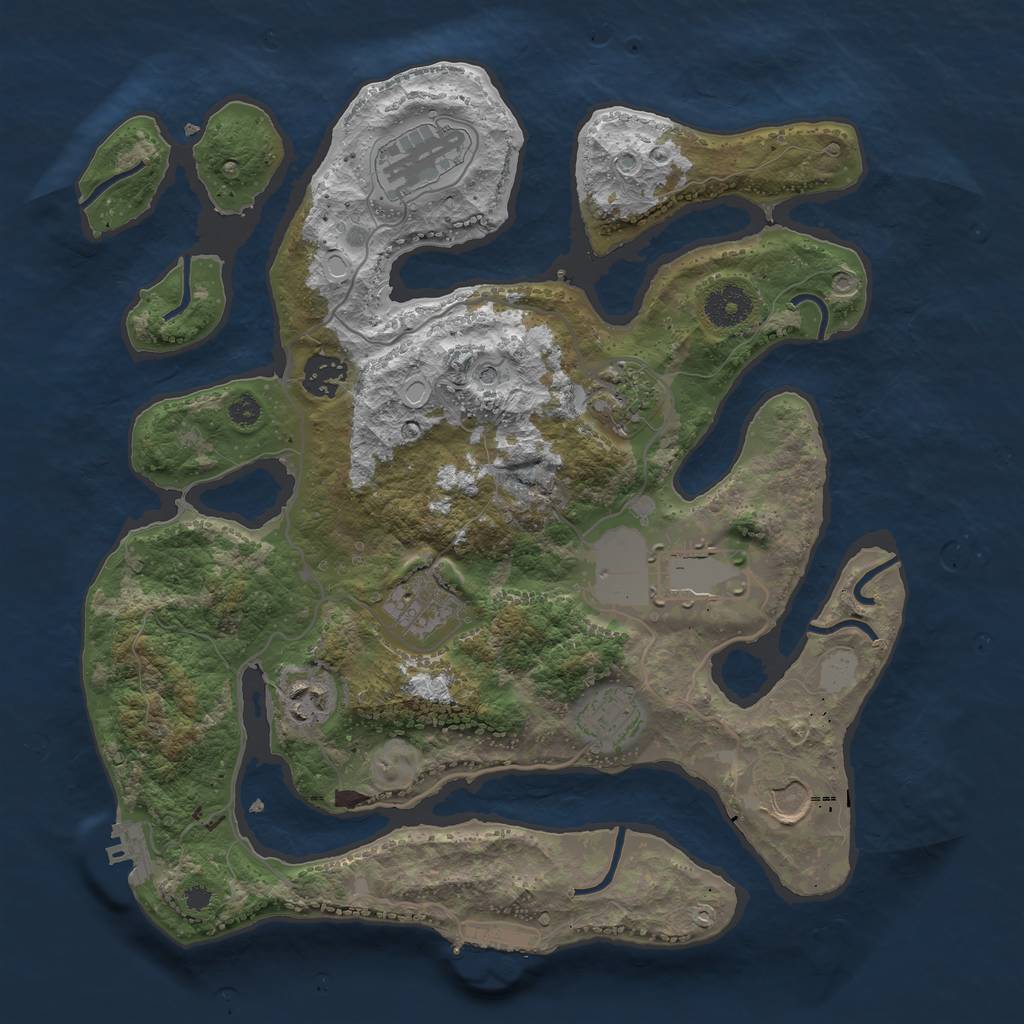 Rust Map: Procedural Map, Size: 3500, Seed: 954008583, 16 Monuments