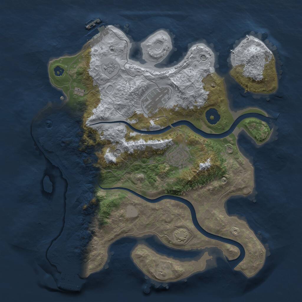 Rust Map: Procedural Map, Size: 3000, Seed: 133713, 8 Monuments