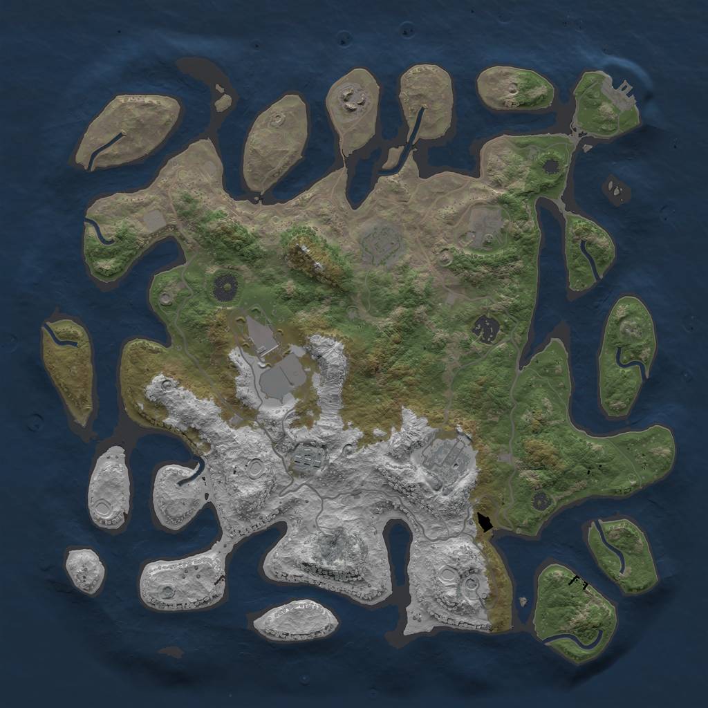 Rust Map: Procedural Map, Size: 4000, Seed: 7824524, 14 Monuments