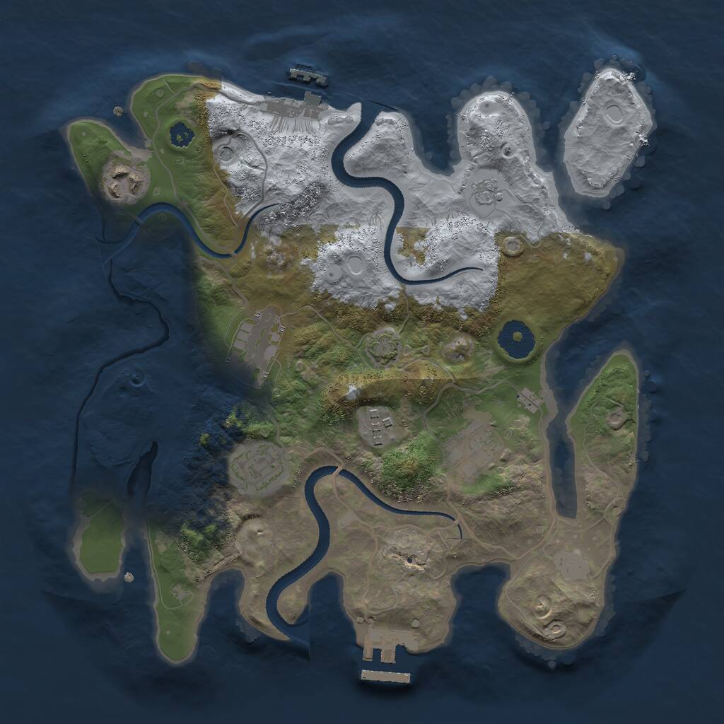 Rust Map: Procedural Map, Size: 3000, Seed: 702152, 11 Monuments