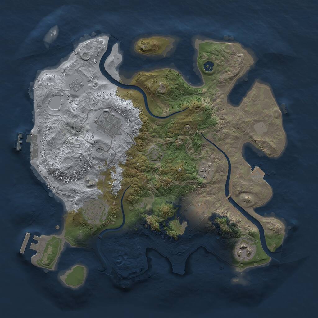 Rust Map: Procedural Map, Size: 3000, Seed: 751286, 11 Monuments
