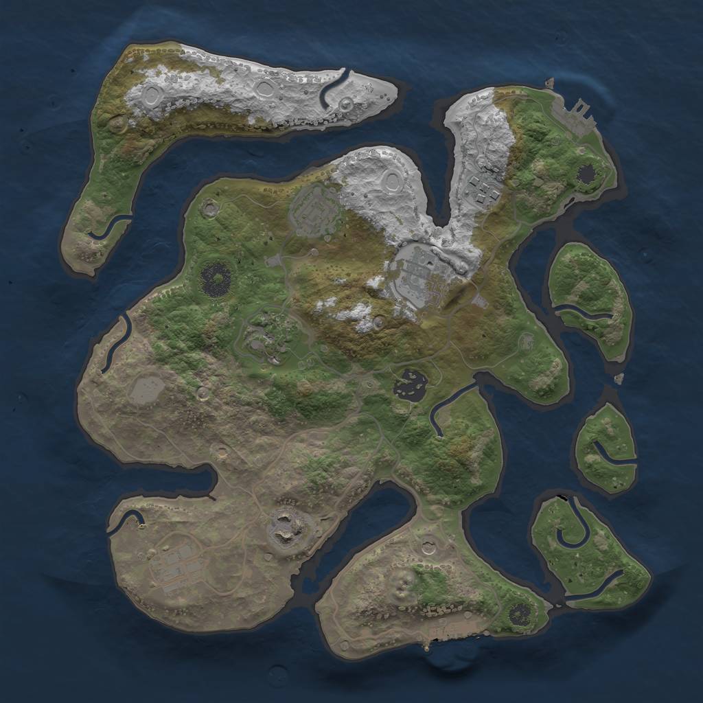 Rust Map: Procedural Map, Size: 3200, Seed: 1792146454, 15 Monuments