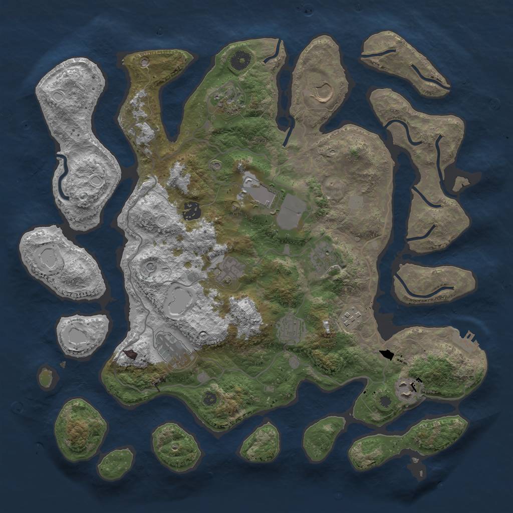 Rust Map: Procedural Map, Size: 4000, Seed: 471390, 17 Monuments