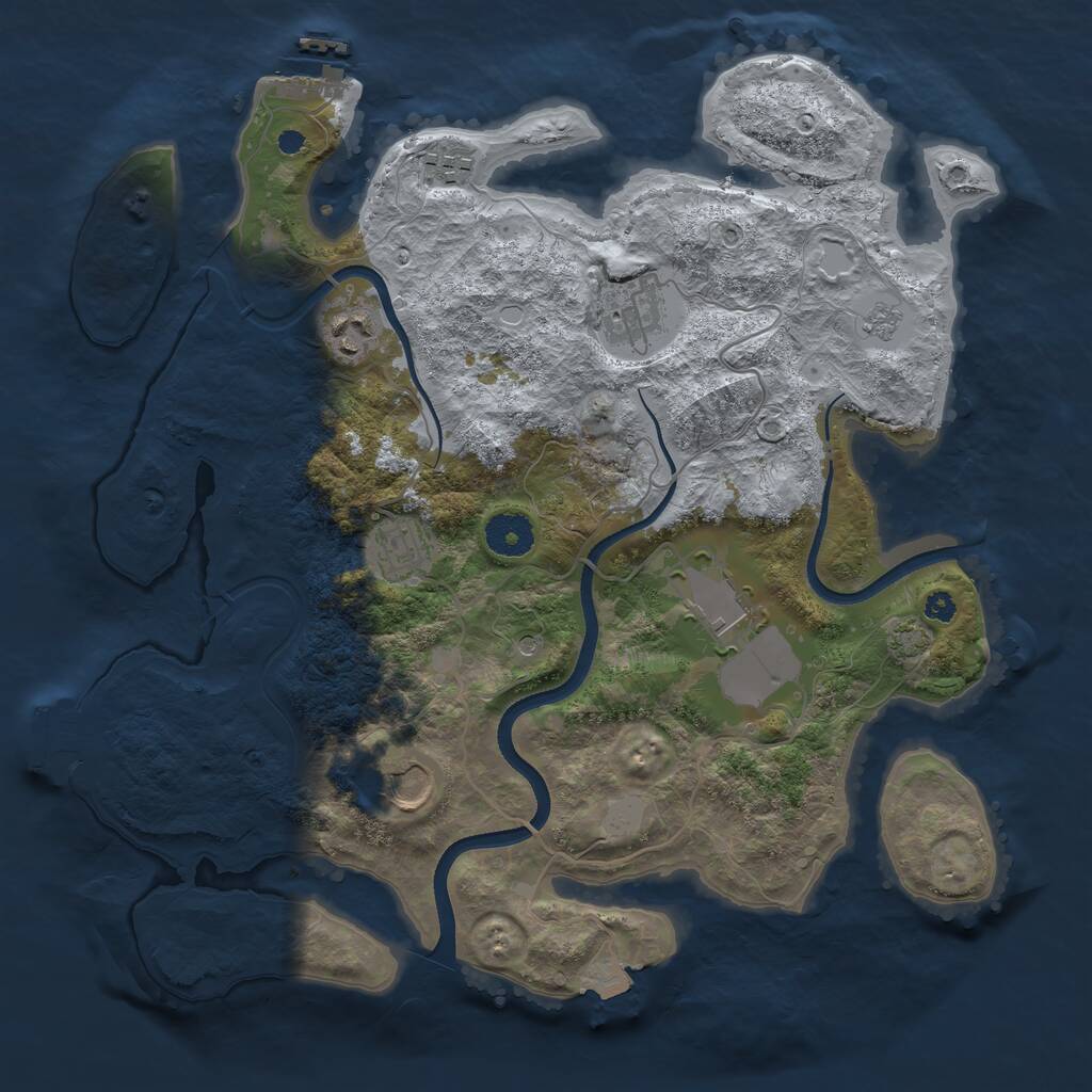 Rust Map: Procedural Map, Size: 3550, Seed: 810699, 12 Monuments