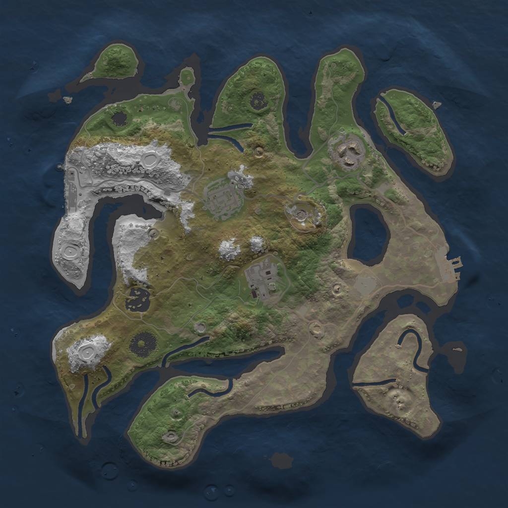 Rust Map: Procedural Map, Size: 3000, Seed: 157040, 12 Monuments