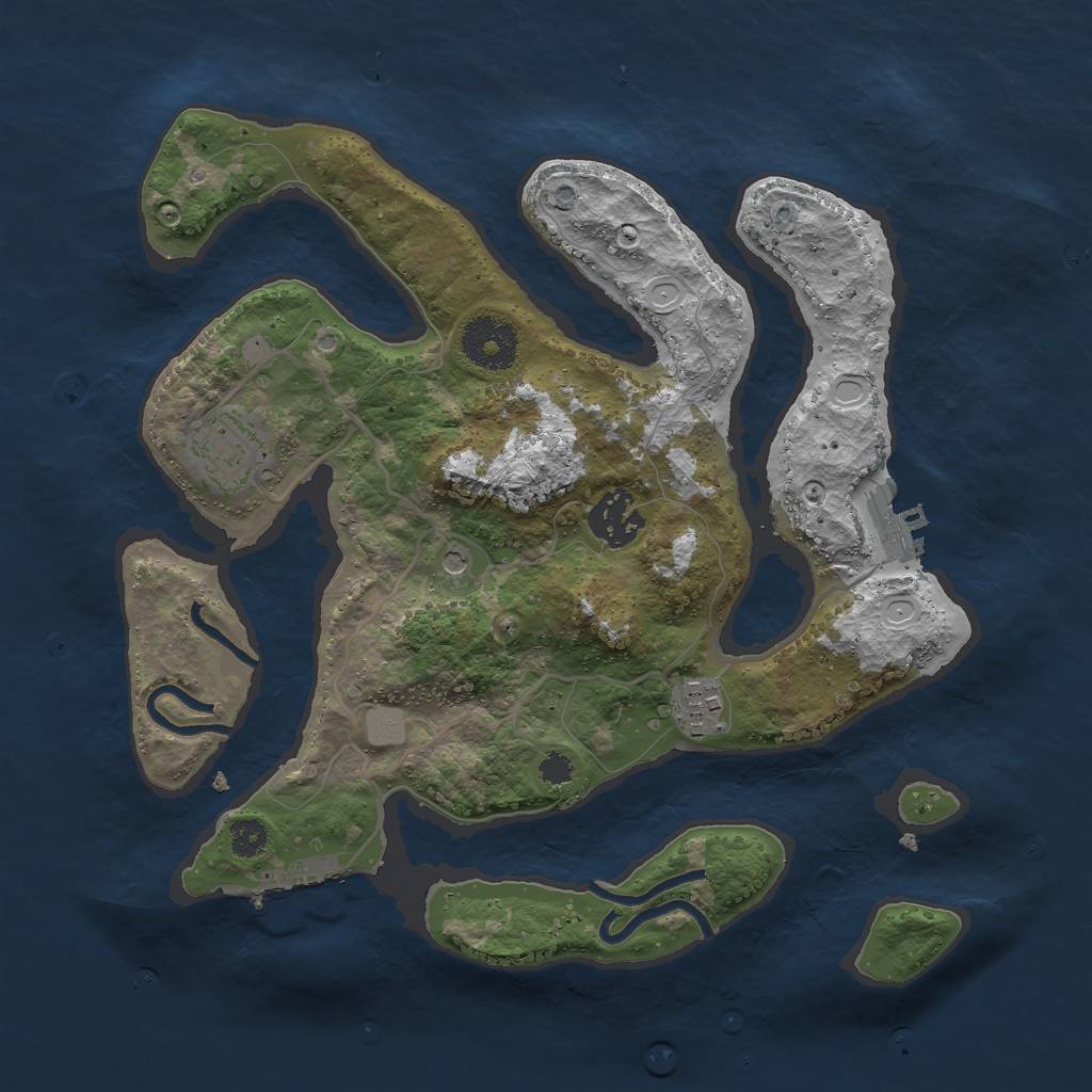 Rust Map: Procedural Map, Size: 3000, Seed: 925132588, 11 Monuments
