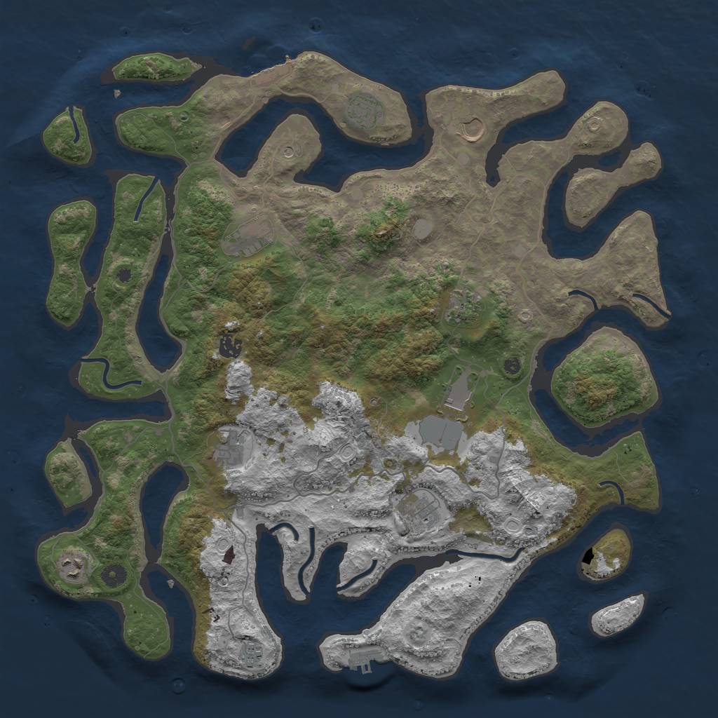 Rust Map: Procedural Map, Size: 4500, Seed: 1082023844, 18 Monuments