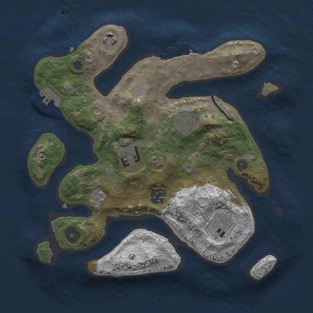 Rust Map: Procedural Map, Size: 3000, Seed: 182988, 14 Monuments
