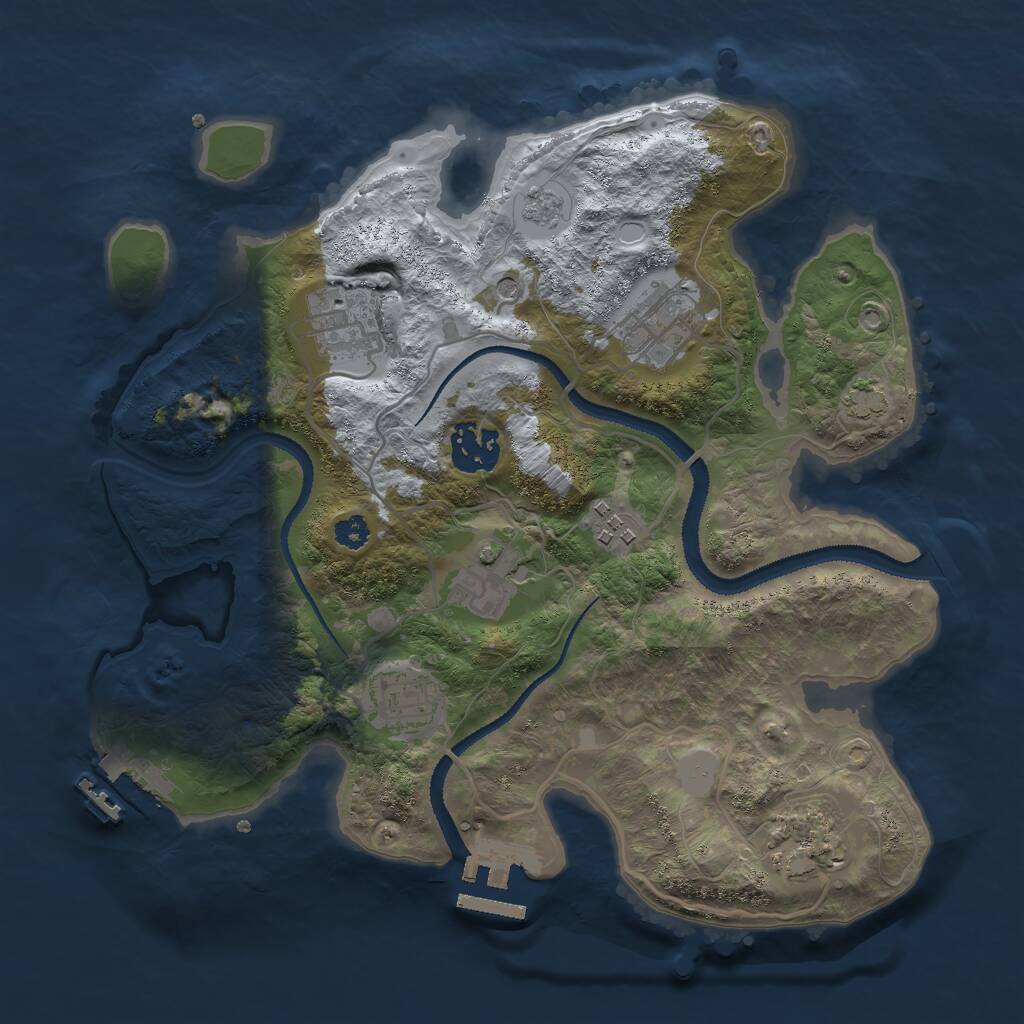 Rust Map: Procedural Map, Size: 3000, Seed: 506912, 13 Monuments