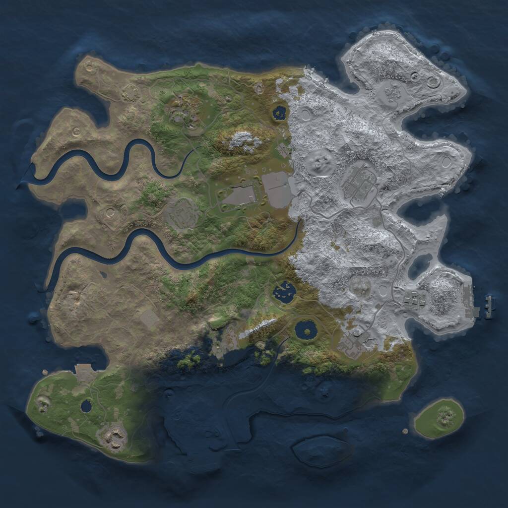 Rust Map: Procedural Map, Size: 3600, Seed: 175075151, 15 Monuments