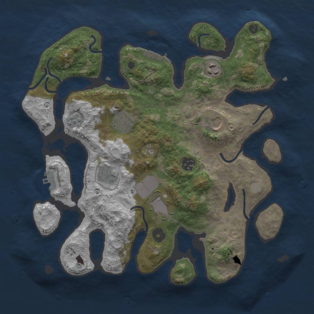 Rust Map: Procedural Map, Size: 3500, Seed: 557880219, 15 Monuments