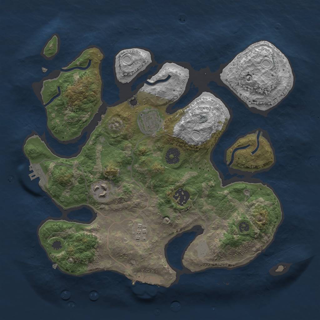 Rust Map: Procedural Map, Size: 3000, Seed: 12387, 11 Monuments